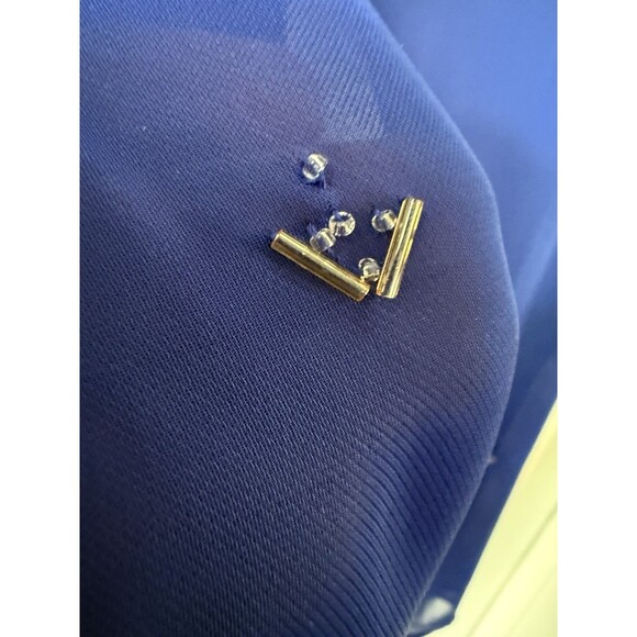 Worthington Women's Blue Sleeveless Studded Draped Blouse Top XL‎ - Picture 6 of 10